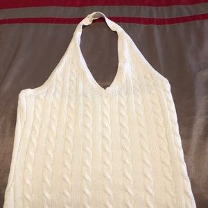 MIchael Kors cable knit white halter top